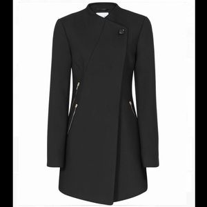Reiss Candy Black Sharply Tailored Coat